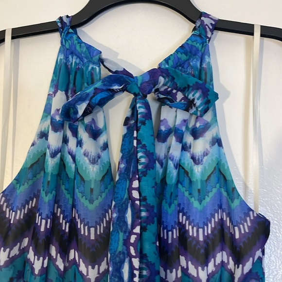 Eliza J | New halter style geometric print maxi dress Women’s size 4 sleeveless - Picture 7 of 11